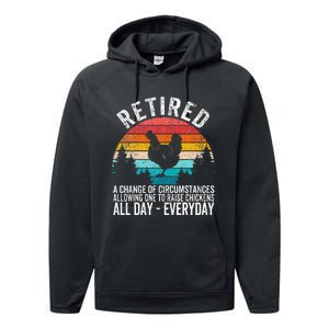 Funny Retired Definition Retirement Plan Raising Chickens Performance Fleece Hoodie