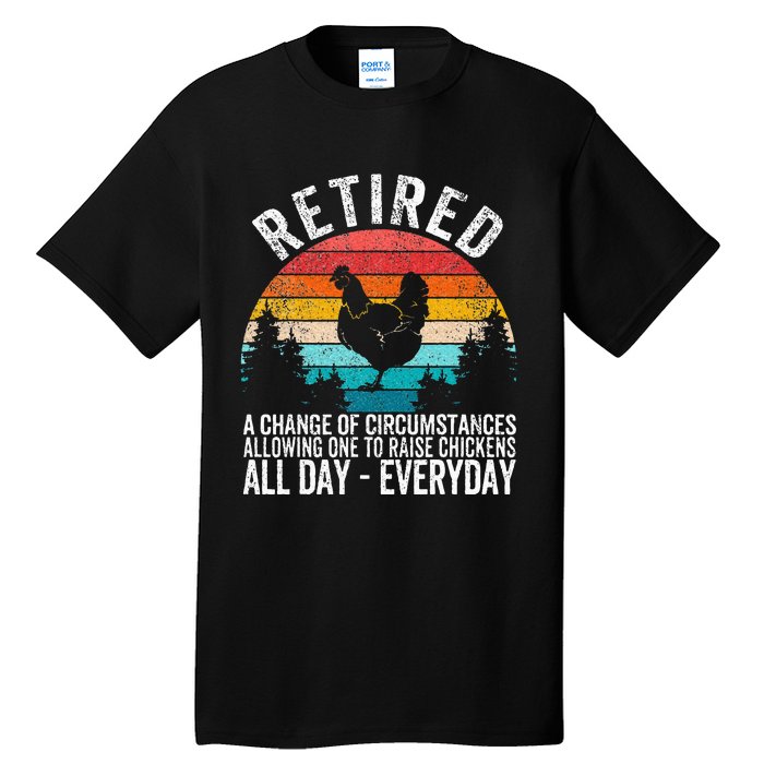 Funny Retired Definition Retirement Plan Raising Chickens Tall T-Shirt