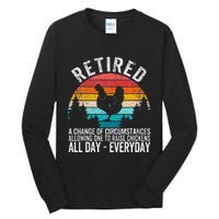 Funny Retired Definition Retirement Plan Raising Chickens Tall Long Sleeve T-Shirt