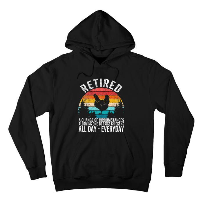 Funny Retired Definition Retirement Plan Raising Chickens Tall Hoodie