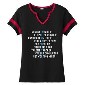 Funny Recruiter Definitions With Job Responsibilities Ladies Halftime Notch Neck Tee