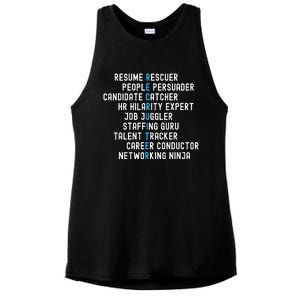 Funny Recruiter Definitions With Job Responsibilities Ladies PosiCharge Tri-Blend Wicking Tank