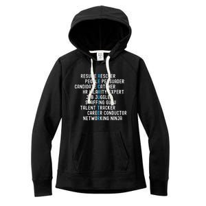 Funny Recruiter Definitions With Job Responsibilities Women's Fleece Hoodie