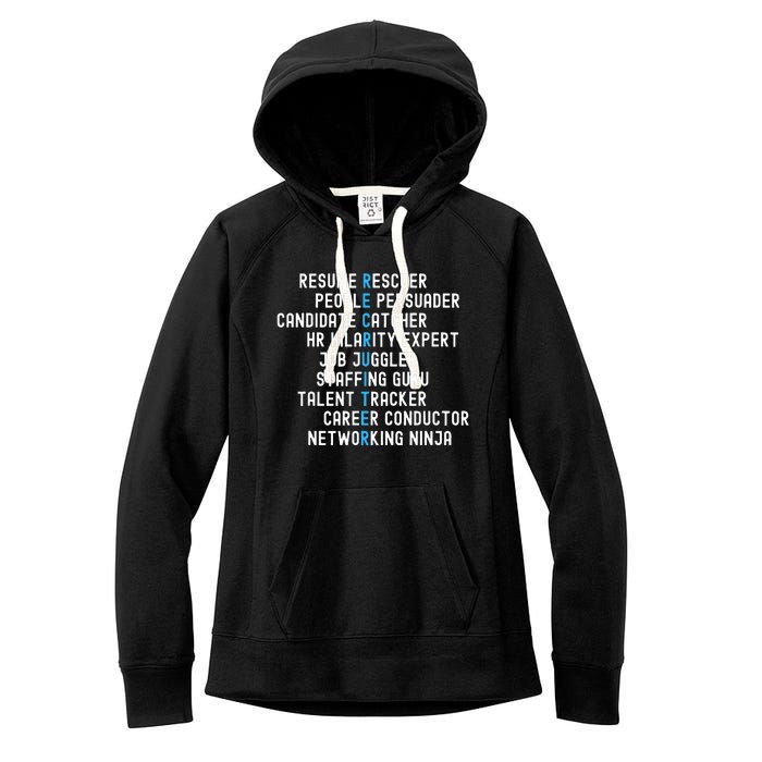 Funny Recruiter Definitions With Job Responsibilities Women's Fleece Hoodie