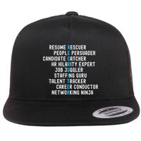 Funny Recruiter Definitions With Job Responsibilities Flat Bill Trucker Hat