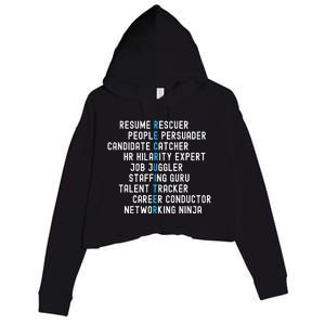 Funny Recruiter Definitions With Job Responsibilities Crop Fleece Hoodie