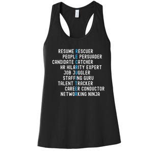 Funny Recruiter Definitions With Job Responsibilities Women's Racerback Tank