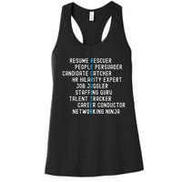 Funny Recruiter Definitions With Job Responsibilities Women's Racerback Tank