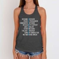 Funny Recruiter Definitions With Job Responsibilities Women's Knotted Racerback Tank