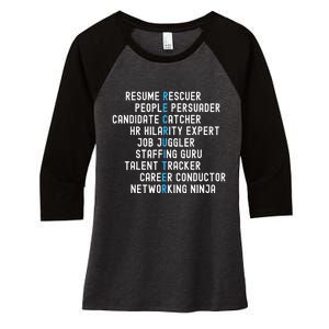 Funny Recruiter Definitions With Job Responsibilities Women's Tri-Blend 3/4-Sleeve Raglan Shirt