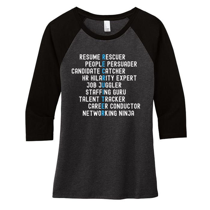 Funny Recruiter Definitions With Job Responsibilities Women's Tri-Blend 3/4-Sleeve Raglan Shirt