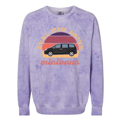 Funny Real Drive Minivans Vintage Graphic Van Gift Ideas Colorblast Crewneck Sweatshirt