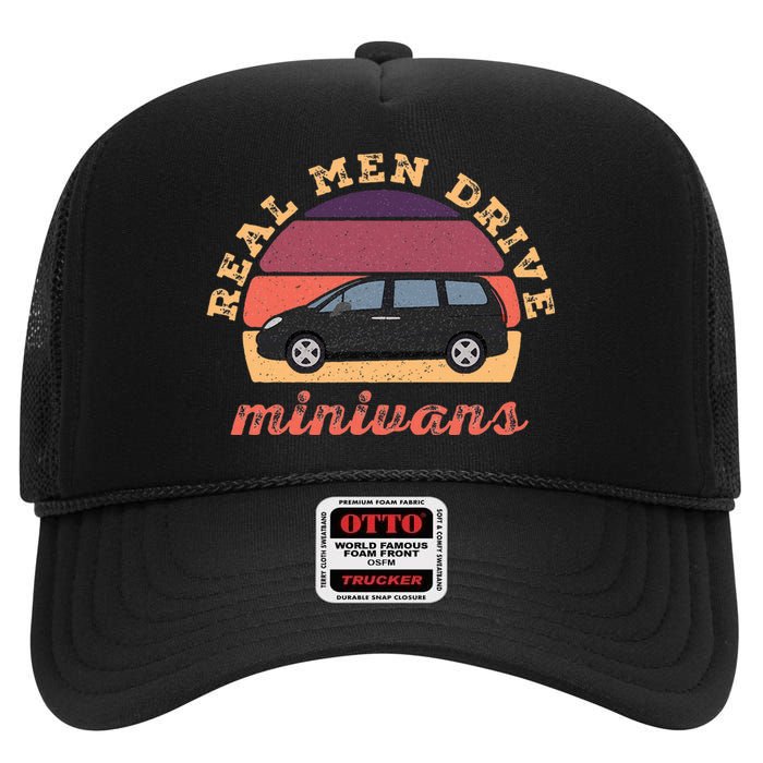 Funny Real Drive Minivans Vintage Graphic Van Gift Ideas High Crown Mesh Back Trucker Hat