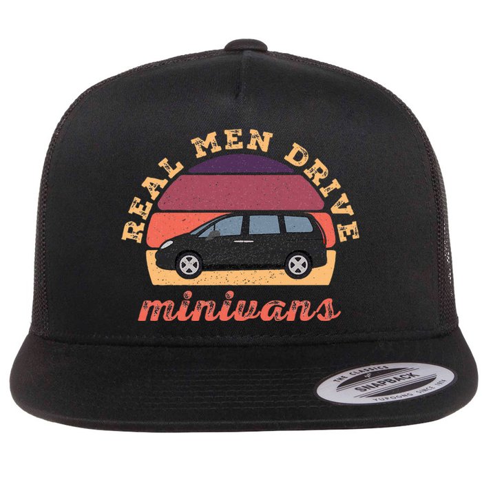 Funny Real Drive Minivans Vintage Graphic Van Gift Ideas Flat Bill Trucker Hat