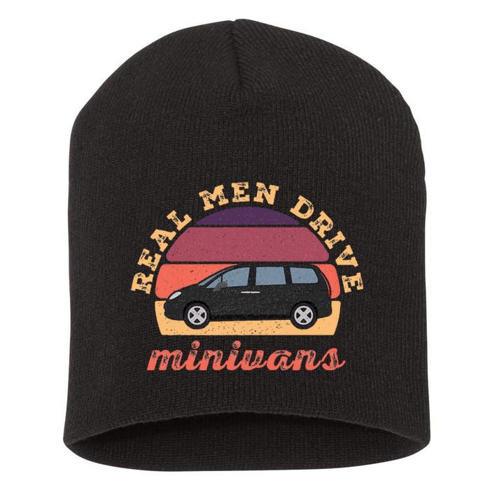 Funny Real Drive Minivans Vintage Graphic Van Gift Ideas Short Acrylic Beanie