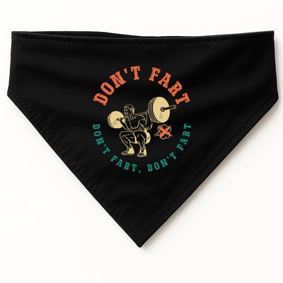 Funny Retro DonT Fart DonT Fart Powerlifting Weightlifting Gift USA-Made Doggie Bandana