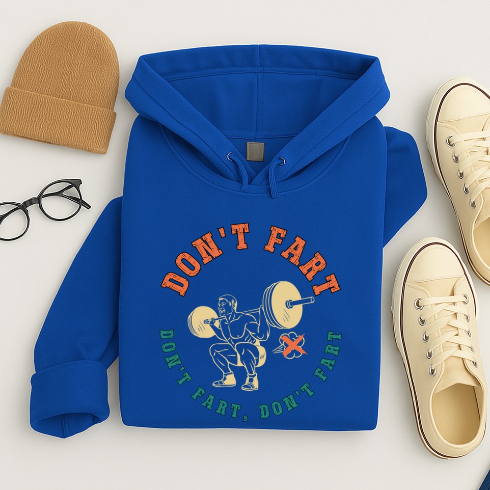 Funny Retro DonT Fart DonT Fart Powerlifting Weightlifting Gift Hoodie
