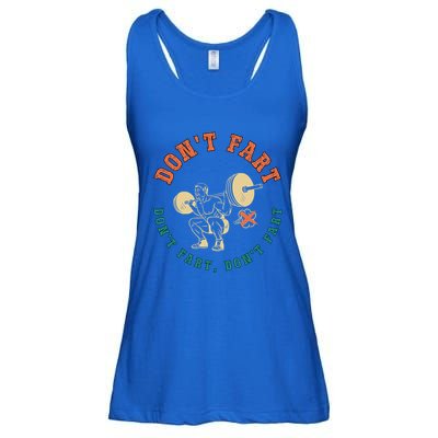 Funny Retro DonT Fart DonT Fart Powerlifting Weightlifting Gift Ladies Essential Flowy Tank