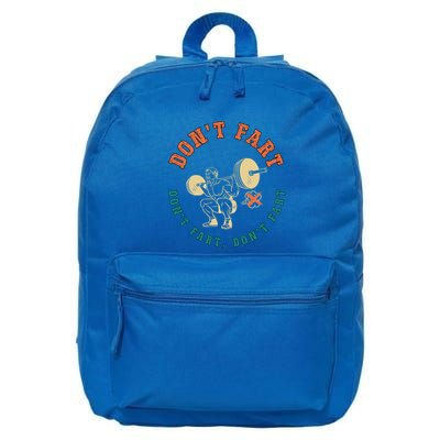 Funny Retro DonT Fart DonT Fart Powerlifting Weightlifting Gift 16 in Basic Backpack