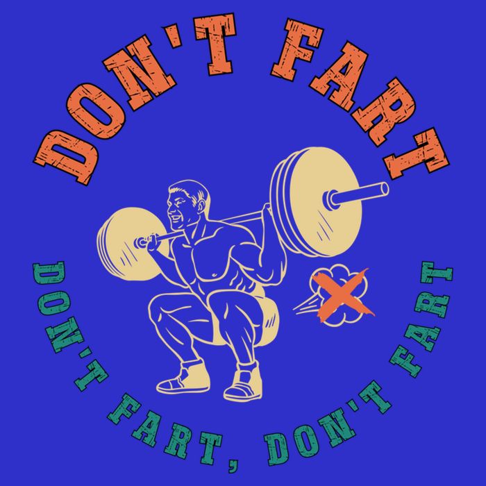 Funny Retro DonT Fart DonT Fart Powerlifting Weightlifting Gift Pom Pom 12in Knit Beanie