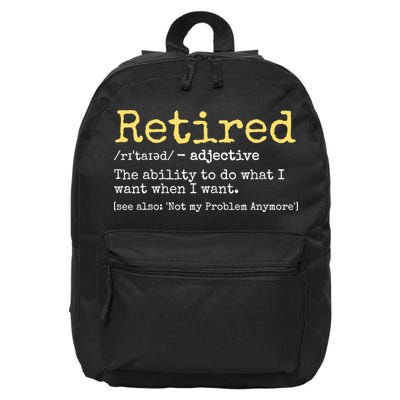 Funny Retired Definition Funny Retirement 16 in Basic Backpack