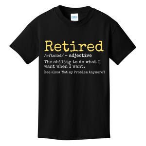 Funny Retired Definition Funny Retirement Kids T-Shirt