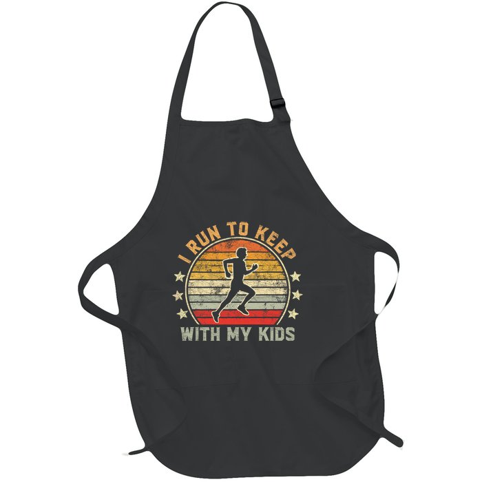 Funny Runner Dad Running Dad I Run To Keep Up With My Full-Length Apron With Pockets