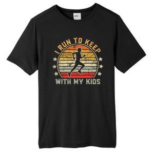 Funny Runner Dad Running Dad I Run To Keep Up With My Tall Fusion ChromaSoft Performance T-Shirt