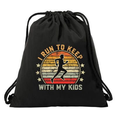 Funny Runner Dad Running Dad I Run To Keep Up With My Drawstring Bag