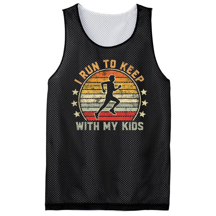 Funny Runner Dad Running Dad I Run To Keep Up With My Mesh Reversible Basketball Jersey Tank