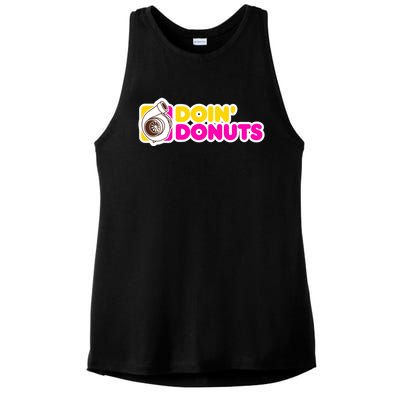 Funny Racing & Drift Car Enthusiast Donuts Gift Ladies PosiCharge Tri-Blend Wicking Tank