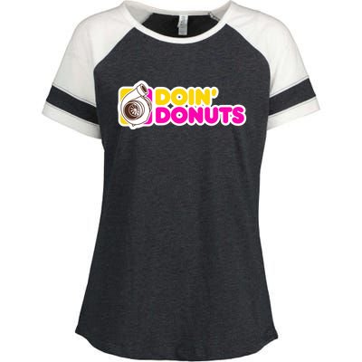 Funny Racing & Drift Car Enthusiast Donuts Gift Enza Ladies Jersey Colorblock Tee