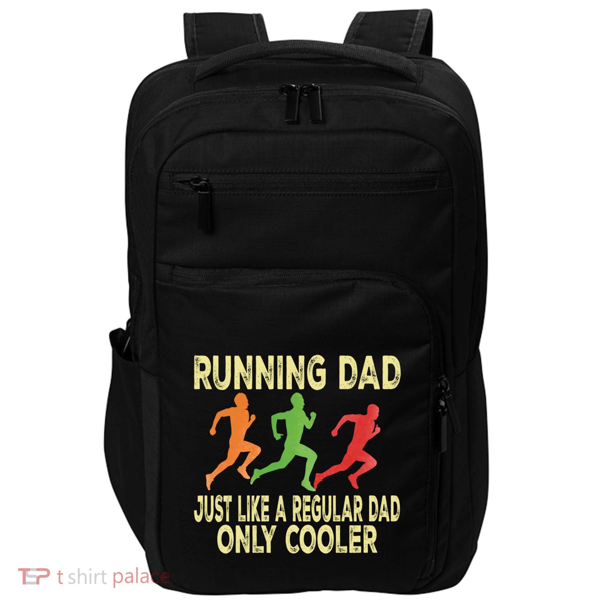 Funny Running Dad Marathon Runner Coach Marathoner Gift Impact Tech Backpack