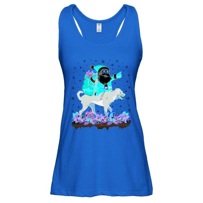 Funny Rottweiler Dog Lover Santa Riding Rottweiler Christmas Cool Gift Ladies Essential Flowy Tank