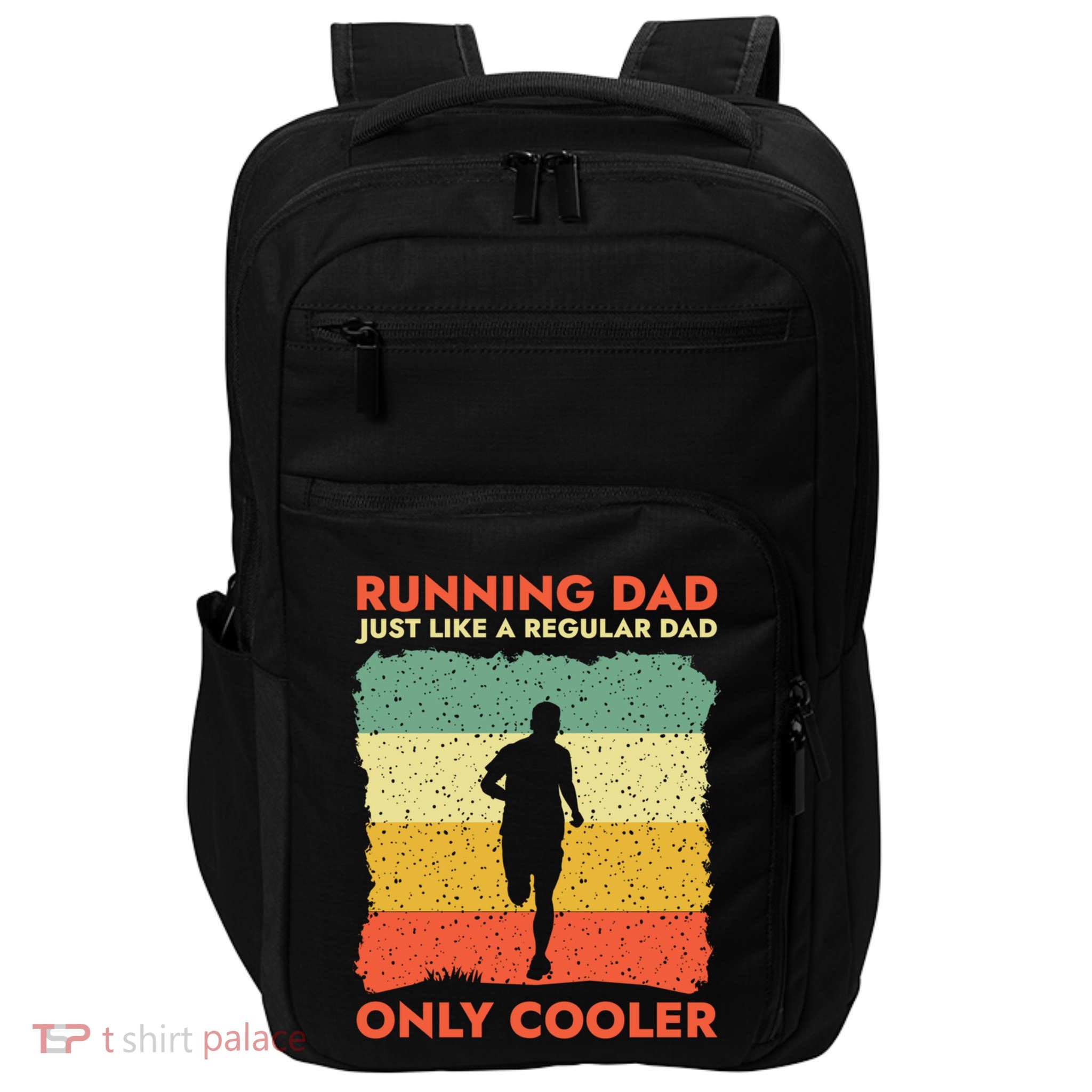 Funny Running Dad Marathon Runner Coach Marathoner Gift Impact Tech Backpack