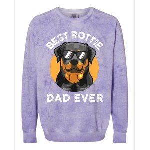 Funny Rottweiler Dad Design For Men Grandpa Rottie Dad Quote Colorblast Crewneck Sweatshirt