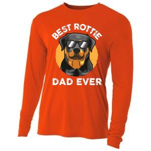 Funny Rottweiler Dad Design For Men Grandpa Rottie Dad Quote Cooling Performance Long Sleeve Crew