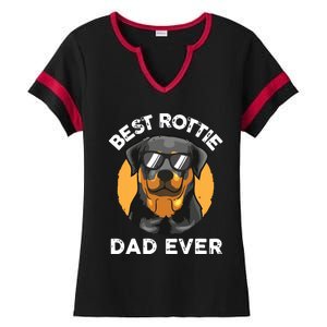 Funny Rottweiler Dad Design For Men Grandpa Rottie Dad Quote Ladies Halftime Notch Neck Tee