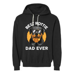 Funny Rottweiler Dad Design For Men Grandpa Rottie Dad Quote Garment-Dyed Fleece Hoodie