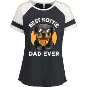 Funny Rottweiler Dad Design For Men Grandpa Rottie Dad Quote Enza Ladies Jersey Colorblock Tee