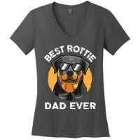 Funny Rottweiler Dad Design For Men Grandpa Rottie Dad Quote Women's V-Neck T-Shirt