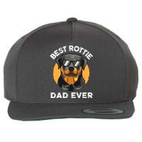 Funny Rottweiler Dad Design For Men Grandpa Rottie Dad Quote Wool Snapback Cap