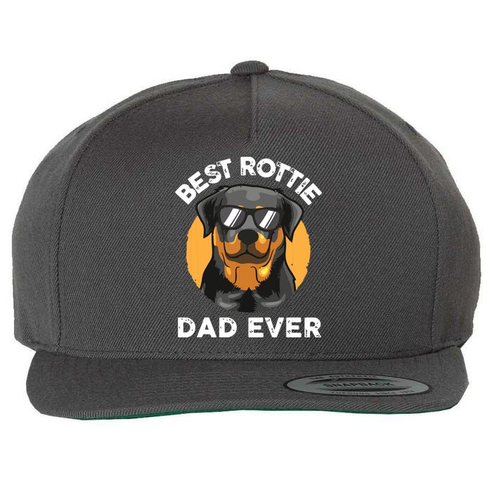 Funny Rottweiler Dad Design For Men Grandpa Rottie Dad Quote Wool Snapback Cap