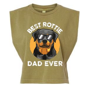 Funny Rottweiler Dad Design For Men Grandpa Rottie Dad Quote Garment-Dyed Women's Muscle Tee