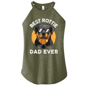 Funny Rottweiler Dad Design For Men Grandpa Rottie Dad Quote Women's Perfect Tri Rocker Tank