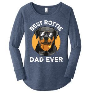 Funny Rottweiler Dad Design For Men Grandpa Rottie Dad Quote Women's Perfect Tri Tunic Long Sleeve Shirt