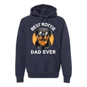 Funny Rottweiler Dad Design For Men Grandpa Rottie Dad Quote Premium Hoodie