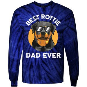 Funny Rottweiler Dad Design For Men Grandpa Rottie Dad Quote Tie-Dye Long Sleeve Shirt