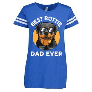 Funny Rottweiler Dad Design For Men Grandpa Rottie Dad Quote Enza Ladies Jersey Football T-Shirt