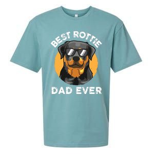 Funny Rottweiler Dad Design For Men Grandpa Rottie Dad Quote Sueded Cloud Jersey T-Shirt